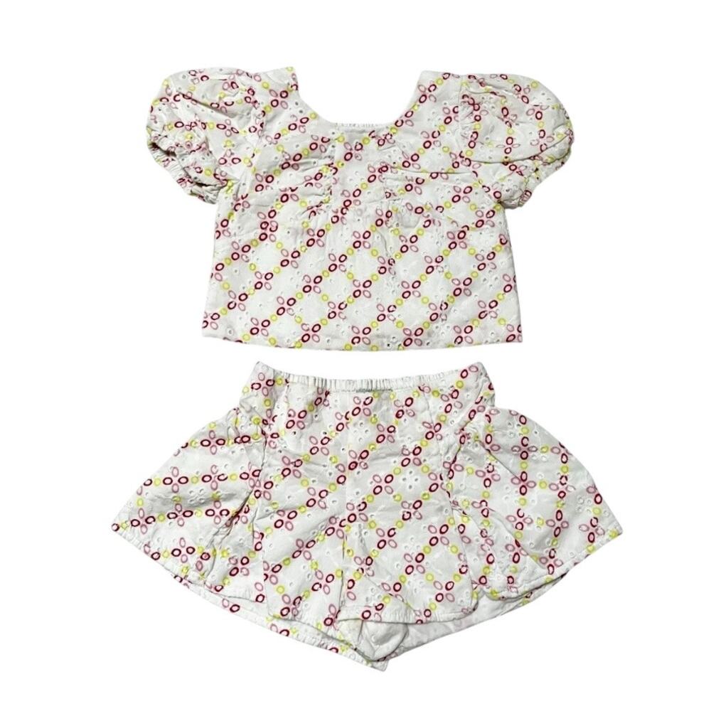 Habitual Kids Eyelet Lace Boho Baby Outfit Size 12m